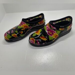 Sloggers Black Floral Women's Mules size 10